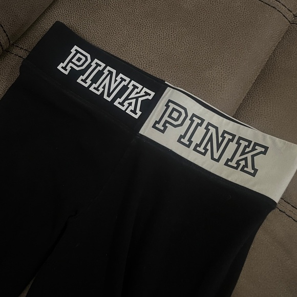 PINK Victoria's Secret Joggers - Black with Colorful LOVE PINK Print - Picture 3 of 6